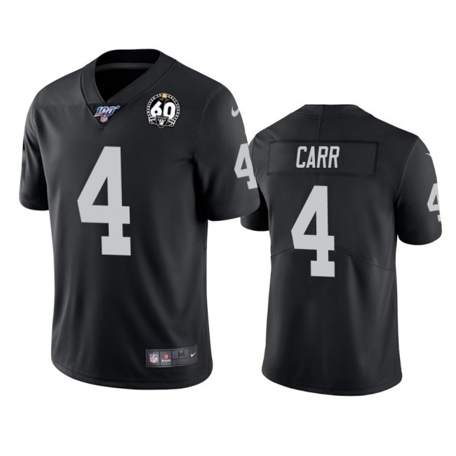 Nike Raiders #4 Derek Carr Black 60th Anniversary Vapor Limited Stitched NFL 100th Season Jersey