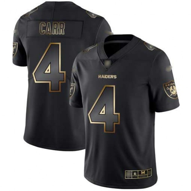 Nike Raiders #4 Derek Carr Black/Gold Men's Stitched NFL Vapor Untouchable Limited Jersey