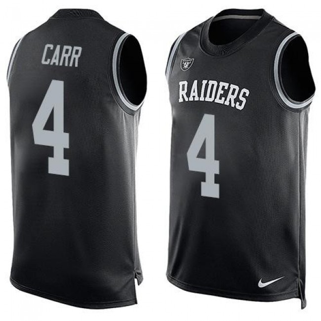Nike Raiders #4 Derek Carr Black Team Color Men's Stitched NFL Limited Tank Top Jersey