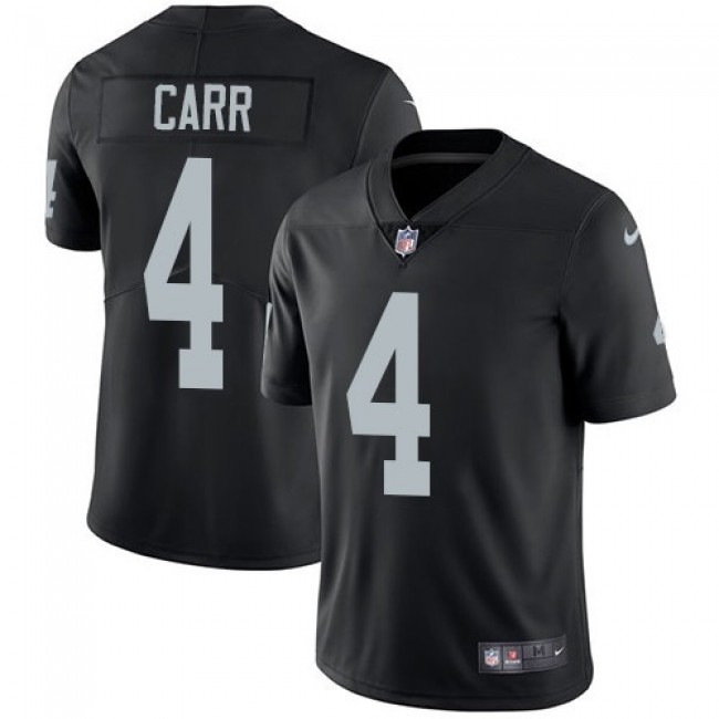 Las Vegas Raiders #4 Derek Carr Black Team Color Youth Stitched NFL Vapor Untouchable Limited Jersey