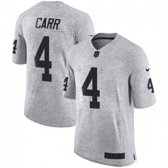 Nike Raiders #4 Derek Carr Gray Men's Stitched NFL Limited Gridiron Gray II Jersey