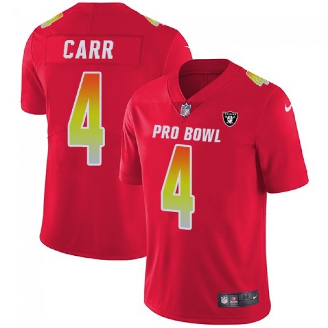 Nike Raiders #4 Derek Carr Red Men's Stitched NFL Limited AFC 2018 Pro Bowl Jersey