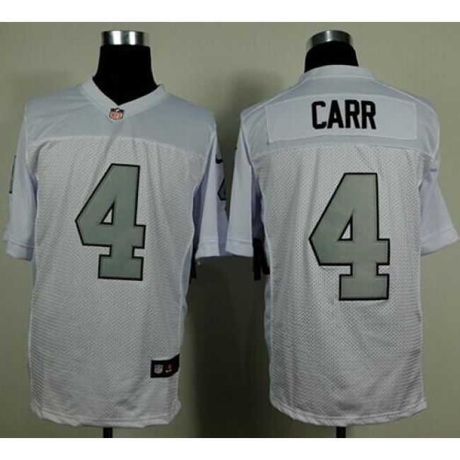 Nike Raiders #4 Derek Carr White Silver No. Men's Stitched NFL Elite Jersey