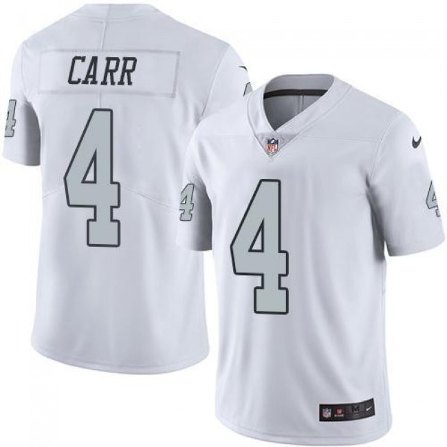 Las Vegas Raiders #4 Derek Carr White Youth Stitched NFL Limited Rush Jersey
