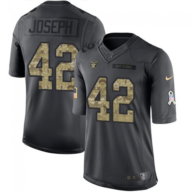 Nike Raiders #42 Karl Joseph Black Men's Stitched NFL Limited 2016 Salute To Service Jersey