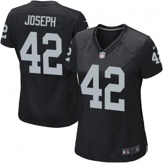 Women's Raiders #42 Karl Joseph Black Team Color Stitched NFL Elite Jersey