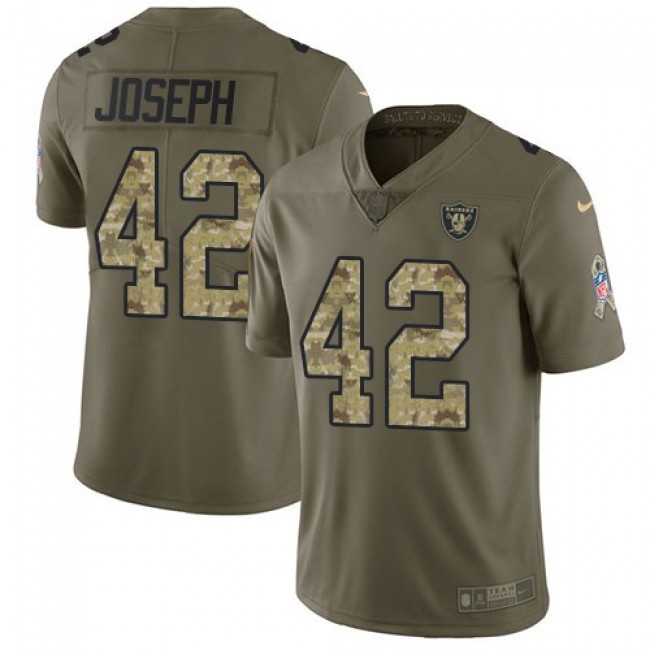 Nike Raiders #42 Karl Joseph Olive/Camo Men's Stitched NFL Limited 2017 Salute To Service Jersey