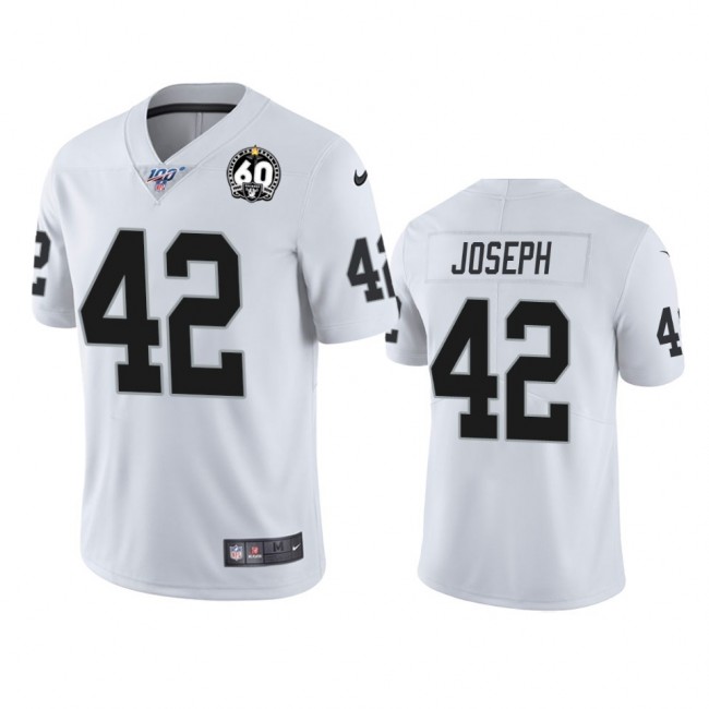 Nike Raiders #42 Karl Joseph White 60th Anniversary Vapor Limited Stitched NFL 100th Season Jersey