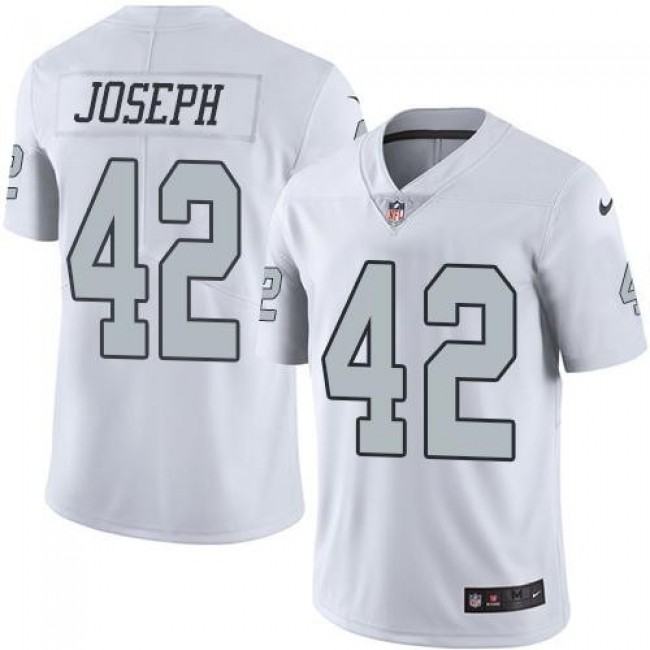 Nike Raiders #42 Karl Joseph White Men's Stitched NFL Limited Rush Jersey