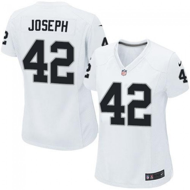 Women's Raiders #42 Karl Joseph White Stitched NFL Elite Jersey