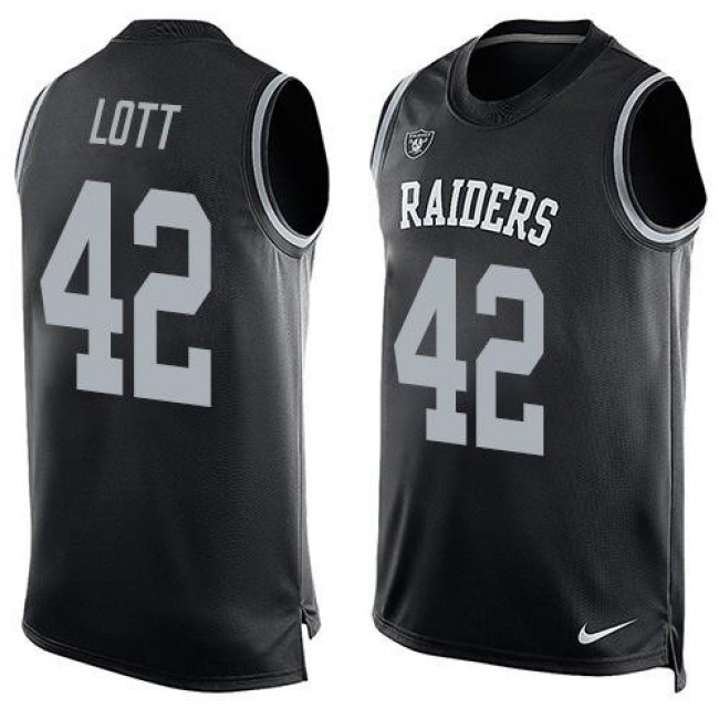 Nike Raiders #42 Ronnie Lott Black Team Color Men's Stitched NFL Limited Tank Top Jersey