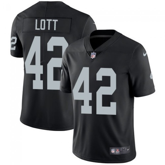 Nike Raiders #42 Ronnie Lott Black Team Color Men's Stitched NFL Vapor Untouchable Limited Jersey