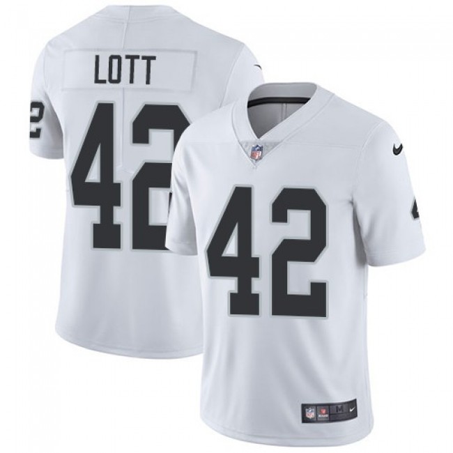 Nike Raiders #42 Ronnie Lott White Men's Stitched NFL Vapor Untouchable Limited Jersey