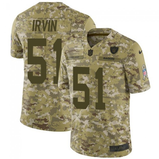 Nike Raiders #51 Bruce Irvin Camo Men's Stitched NFL Limited 2018 Salute To Service Jersey