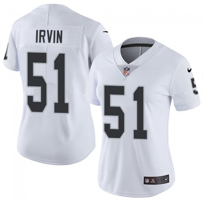 Women's Raiders #51 Bruce Irvin White Stitched NFL Vapor Untouchable Limited Jersey