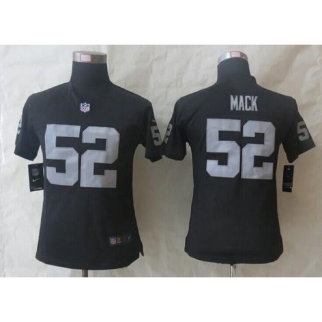 Women's Raiders #52 Khalil Mack Black Team Color Stitched NFL Elite Jersey