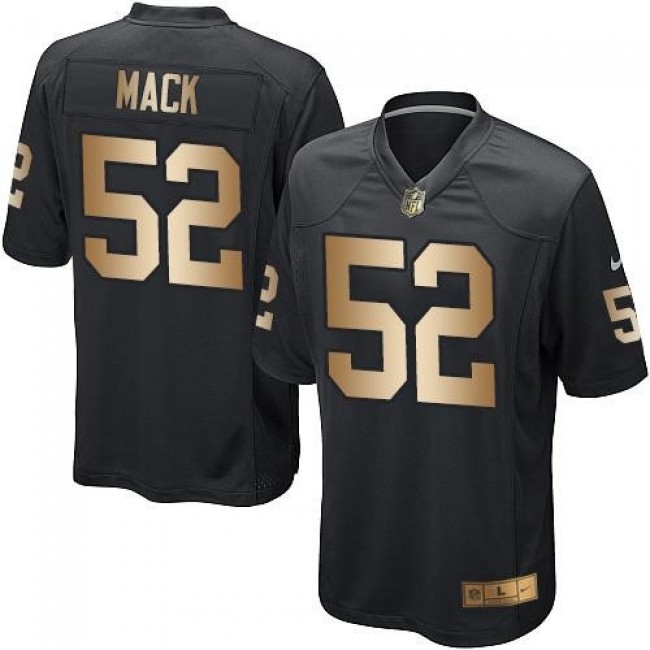 Las Vegas Raiders #52 Khalil Mack Black Team Color Youth Stitched NFL Elite Gold Jersey