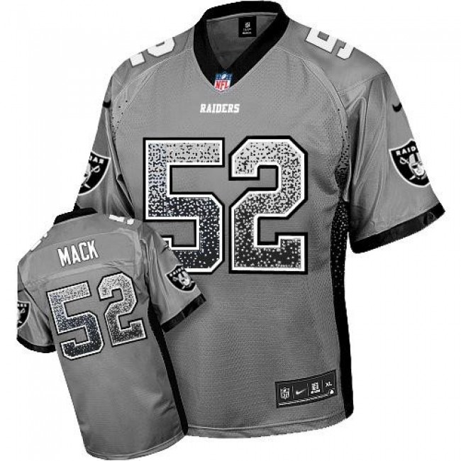 Las Vegas Raiders #52 Khalil Mack Grey Youth Stitched NFL Elite Drift Fashion Jersey