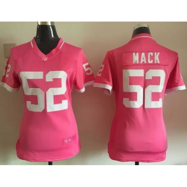 Women's Raiders #52 Khalil Mack Pink Stitched NFL Elite Bubble Gum Jersey