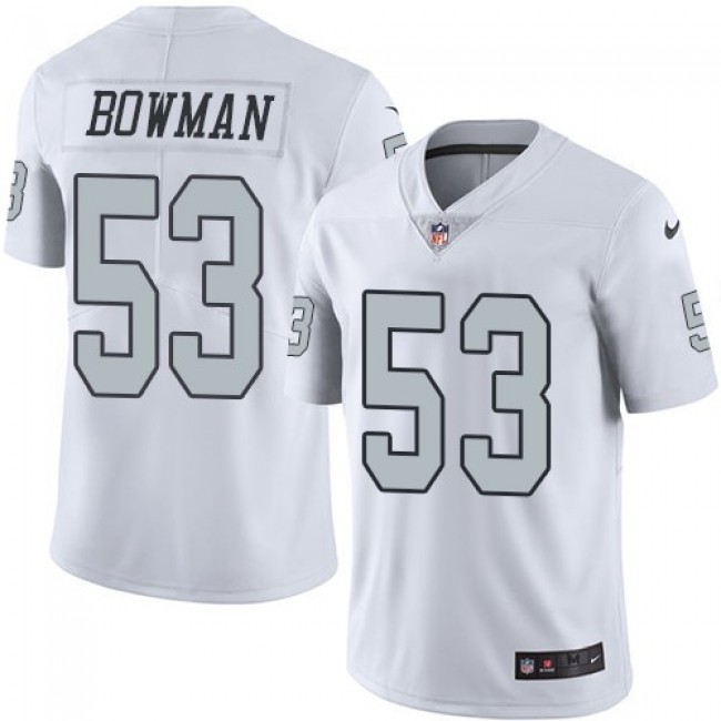 Las Vegas Raiders #53 NaVorro Bowman White Youth Stitched NFL Limited Rush Jersey
