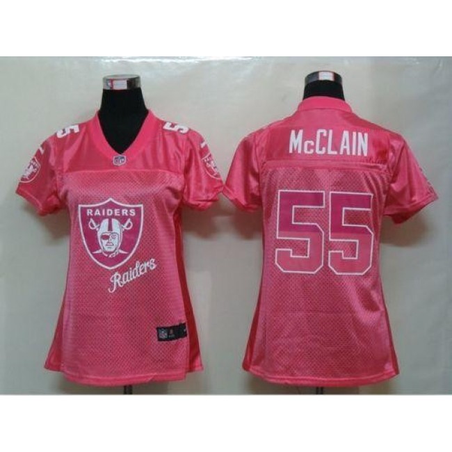 Women's Raiders #55 Rolando McClain Pink Fem Fan NFL Game Jersey