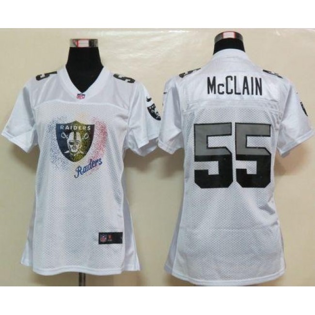 Women's Raiders #55 Rolando McClain White Fem Fan NFL Game Jersey