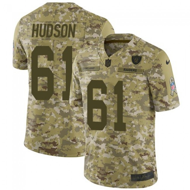Nike Raiders #61 Rodney Hudson Camo Men's Stitched NFL Limited 2018 Salute To Service Jersey