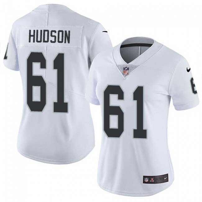 Women's Raiders #61 Rodney Hudson White Stitched NFL Vapor Untouchable Limited Jersey