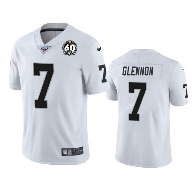 Nike Raiders #7 Mike Glennon White 60th Anniversary Vapor Limited Stitched NFL 100th Season Jersey