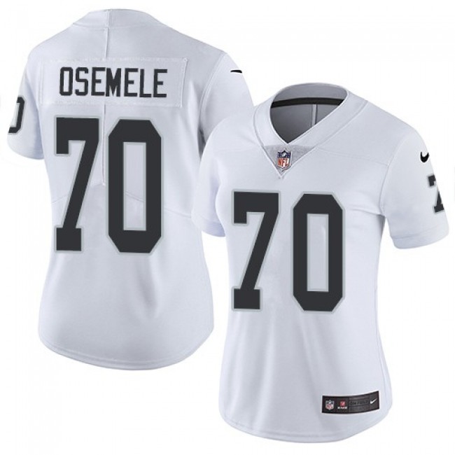 Women's Raiders #70 Kelechi Osemele White Stitched NFL Vapor Untouchable Limited Jersey