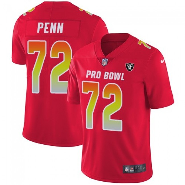 Women's Raiders #72 Donald Penn Red Stitched NFL Limited AFC 2018 Pro Bowl Jersey