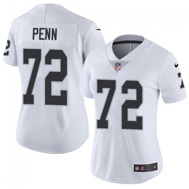 Women's Raiders #72 Donald Penn White Stitched NFL Vapor Untouchable Limited Jersey
