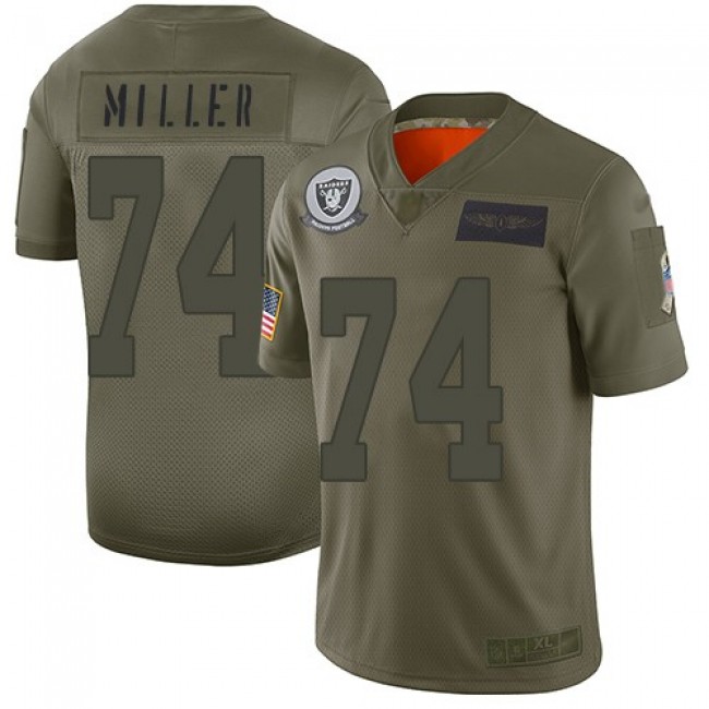 Nike Raiders #74 Kolton Miller Camo Men's Stitched NFL Limited 2019 Salute To Service Jersey