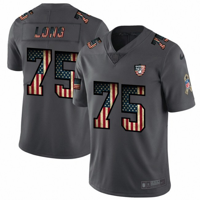 Nike Raiders #75 Howie Long 2018 Salute To Service Retro USA Flag Limited NFL Jersey