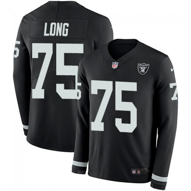 Nike Raiders #75 Howie Long Black Team Color Men's Stitched NFL Limited Therma Long Sleeve Jersey