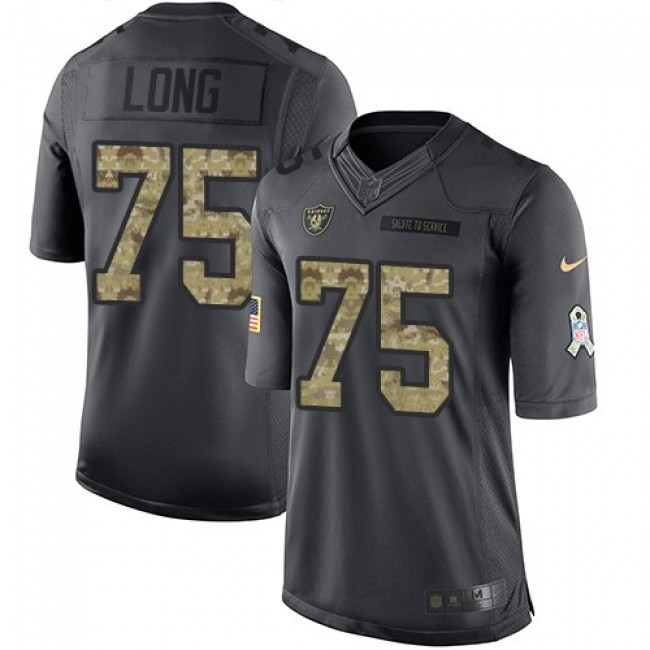 Las Vegas Raiders #75 Howie Long Black Youth Stitched NFL Limited 2016 Salute to Service Jersey