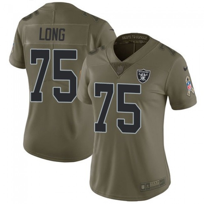 Women's Raiders #75 Howie Long Olive Stitched NFL Limited 2017 Salute to Service Jersey