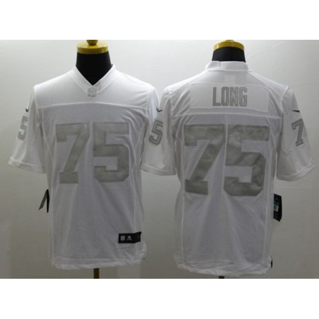 Nike Raiders #75 Howie Long White Men's Stitched NFL Limited Platinum Jersey