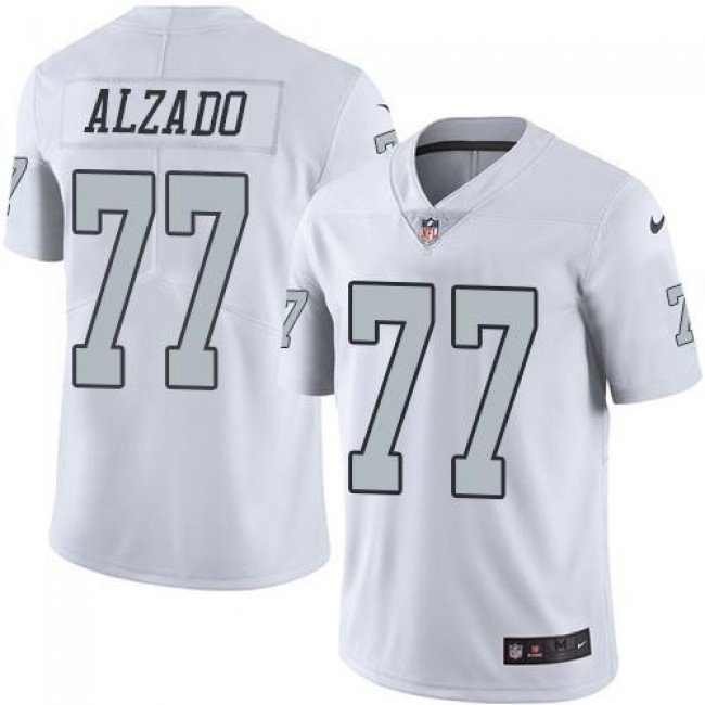 Nike Raiders #77 Lyle Alzado White Men's Stitched NFL Limited Rush Jersey