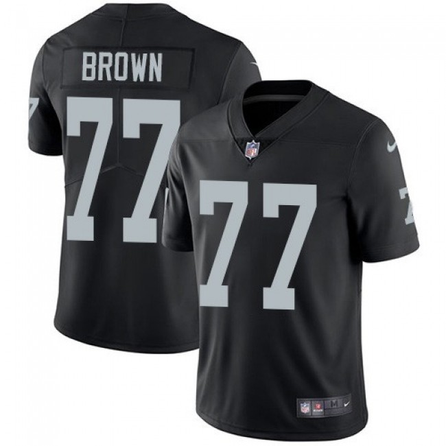 Nike Raiders #77 Trent Brown Black Team Color Men's Stitched NFL Vapor Untouchable Limited Jersey