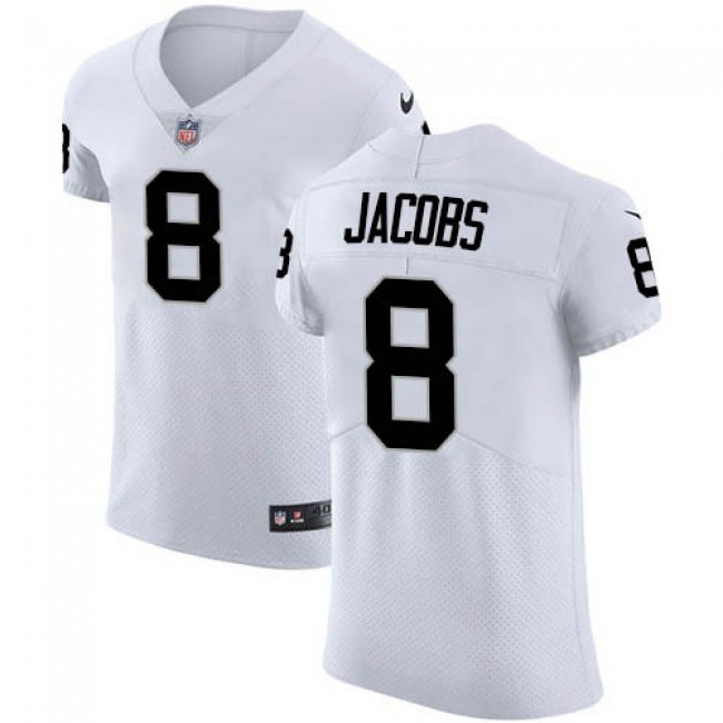 Nike Raiders #8 Josh Jacobs White Men's Stitched NFL Vapor Untouchable Elite Jersey