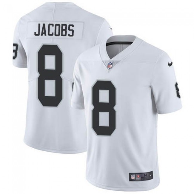 Nike Raiders #8 Josh Jacobs White Men's Stitched NFL Vapor Untouchable Limited Jersey