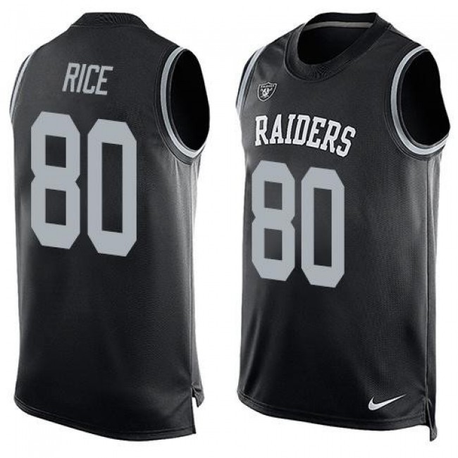 Nike Raiders #80 Jerry Rice Black Team Color Men's Stitched NFL Limited Tank Top Jersey