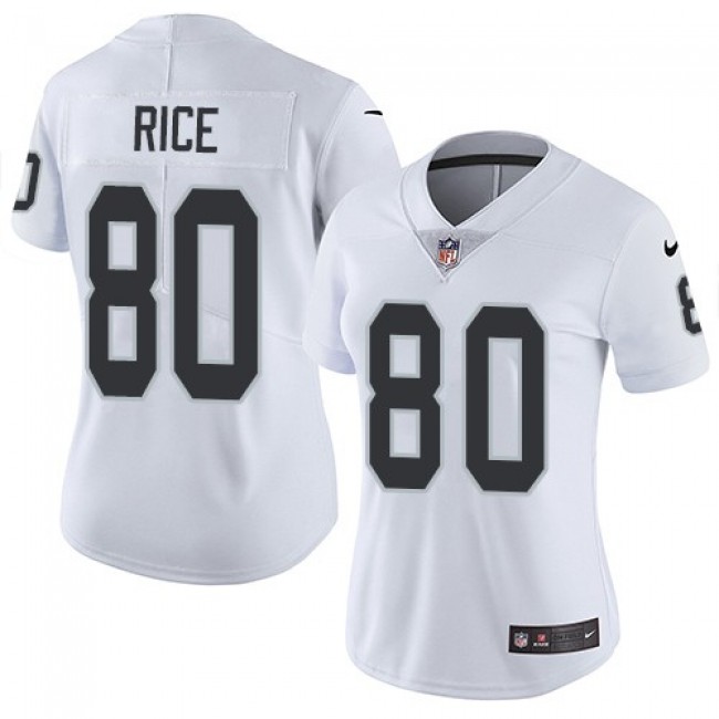 Women's Raiders #80 Jerry Rice White Stitched NFL Vapor Untouchable Limited Jersey