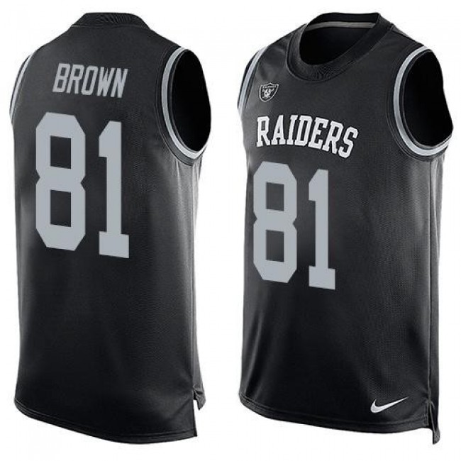 Nike Raiders #81 Tim Brown Black Team Color Men's Stitched NFL Limited Tank Top Jersey