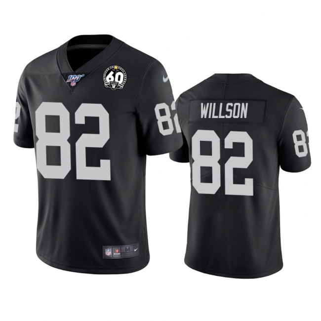 Nike Raiders #82 Luke Willson Black 60th Anniversary Vapor Limited Stitched NFL 100th Season Jersey