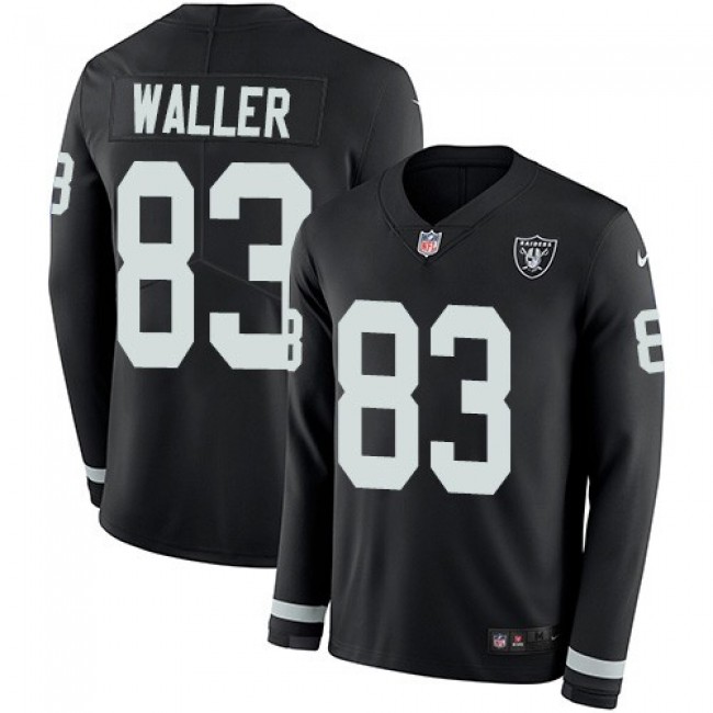 Nike Raiders #83 Darren Waller Black Team Color Men's Stitched NFL Limited Therma Long Sleeve Jersey