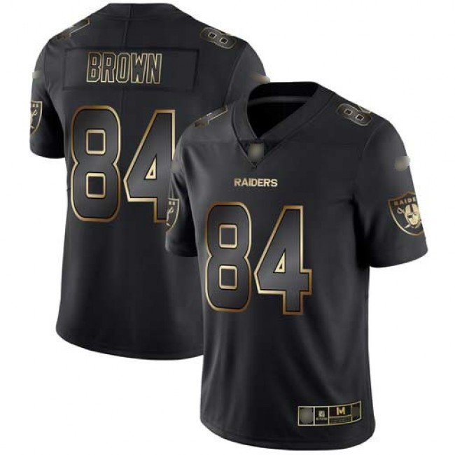 Nike Raiders #84 Antonio Brown Black/Gold Men's Stitched NFL Vapor Untouchable Limited Jersey