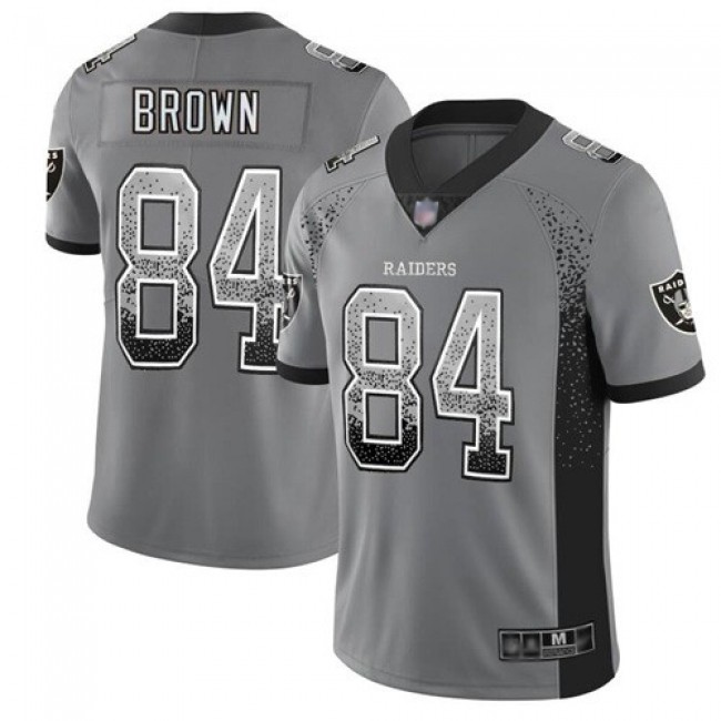 Nike Raiders #84 Antonio Brown Gray Men's Stitched NFL Limited Rush Drift Fashion Jersey