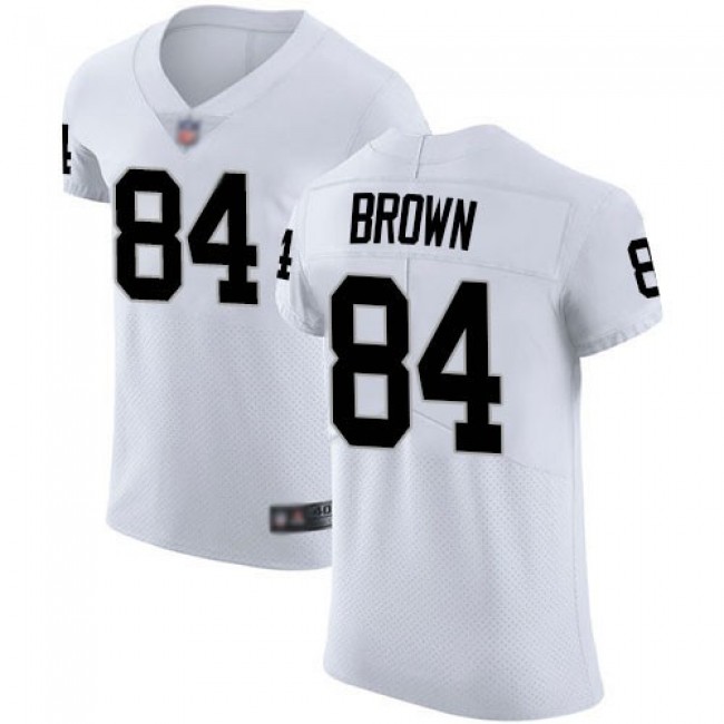 Nike Raiders #84 Antonio Brown White Men's Stitched NFL Vapor Untouchable Elite Jersey